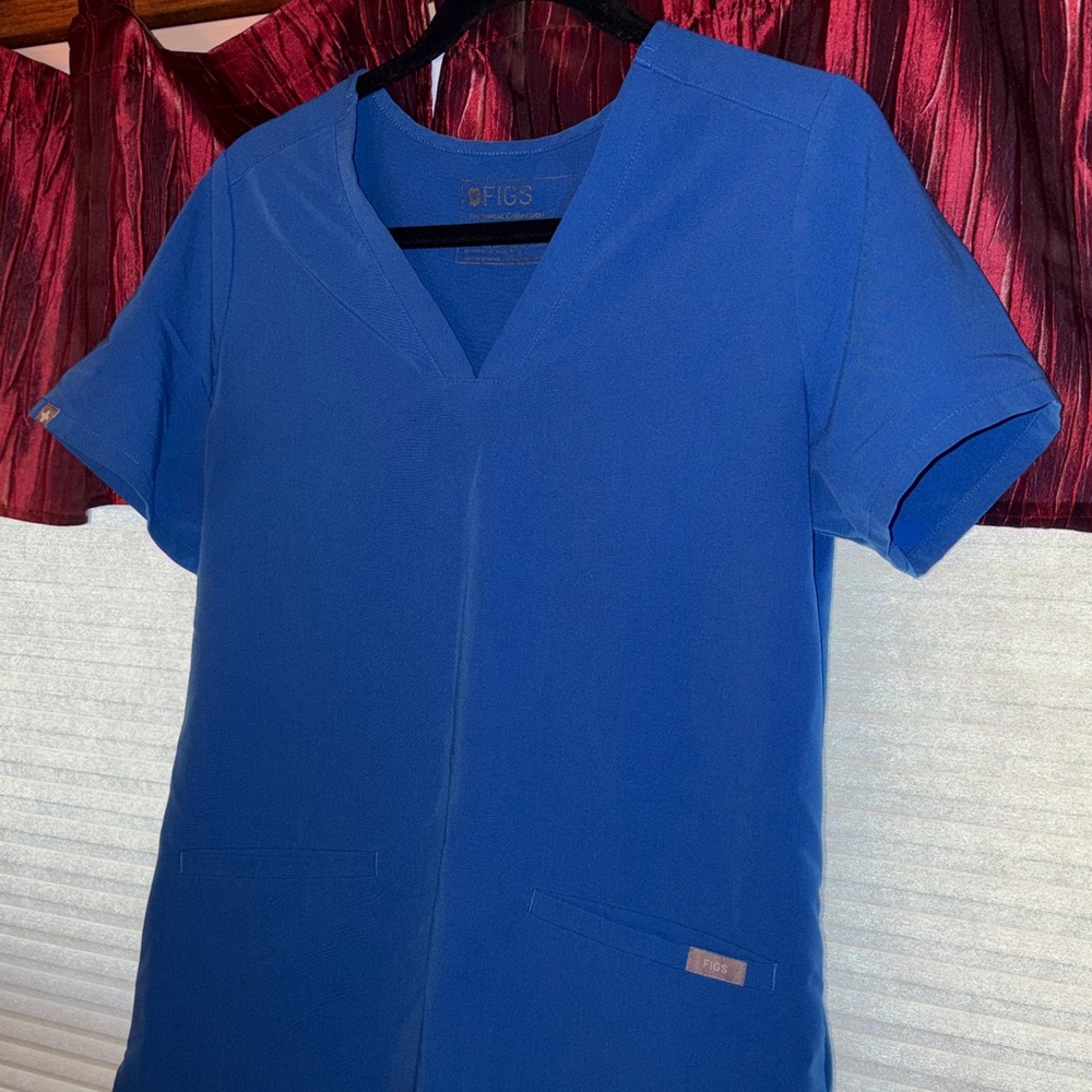 Figs Royal Blue Scrub Top